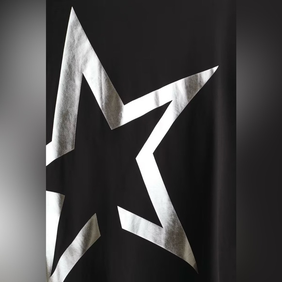 Silver Foil & Black Oversized Short-Sleeve Cotton T-shirt | Large | NWT | H&M - Picture 4 of 8